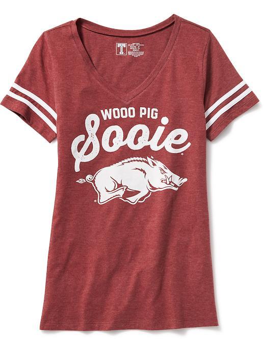 Old Navy College Team Graphic V Neck Tee For Women - Arkansas