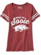 Old Navy College Team Graphic V Neck Tee For Women - Arkansas