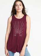 Old Navy Womens High-neck Graphic Swing Tank For Women Sunrise Size L