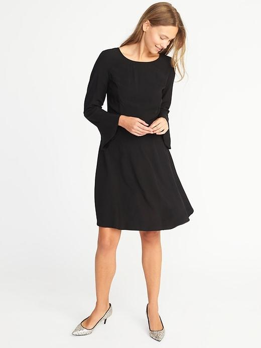 Old Navy Womens Tie-back Fit & Flare Dress For Women Black Size 0