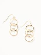 Old Navy Linear Ring Drop Earrings For Women - Gold