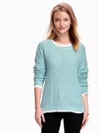 Old Navy Womens Popcorn Stitch Sweater Size L Tall - Mint Green