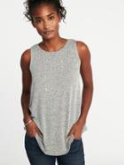 Old Navy Womens Luxe Soft-spun High-neck Swing Tank For Women Light Heather Gray Size Xl