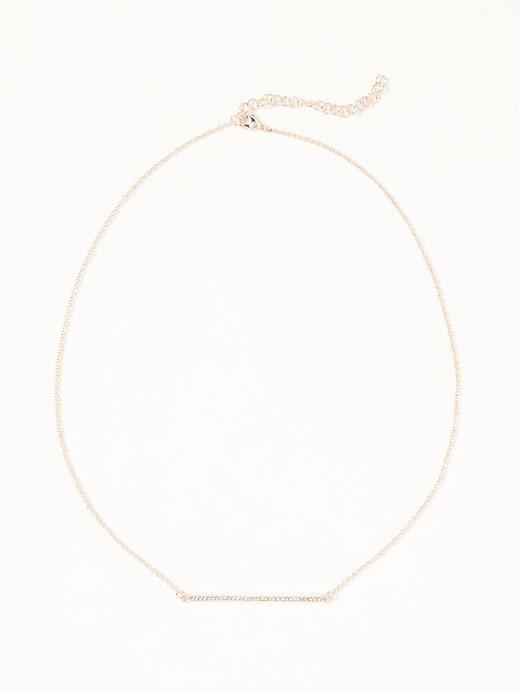 Old Navy Pav Bar Pendant Necklace For Women - Rose Gold