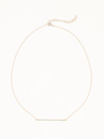 Old Navy Pav Bar Pendant Necklace For Women - Rose Gold