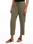 Old Navy Mid Rise Soft Pants For Women - Green Print
