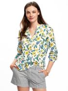 Old Navy Printed Linen Blend Blouse For Women - Birds Of Paradise Top