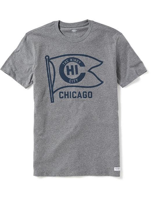 Old Navy Chicago Graphic Tee For Men - Dark Heather Gray