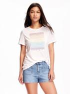 Old Navy Relaxed Pride Graphic Tee For Women - White