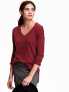 Old Navy Womens V Neck Tunic Sweater Size L Tall - Red Velvet