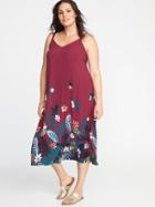 Old Navy Womens Sleeveless Plus-size V-neck A-line Maxi Dress Purple Floral Print Size 4x