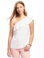 Old Navy Relaxed One Shoulder Top For Women - Cream
