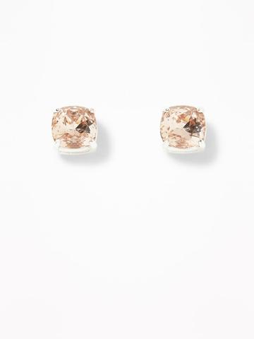 Old Navy  Crystal-stone Stud Earrings For Women Light Pink Size One Size