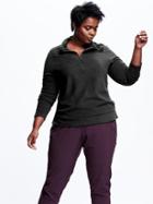 Old Navy Womens Plus Performance Fleece Half Zip Pullover - Gray Combo