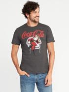 Old Navy Mens Coca-cola Santa Claus Tee For Men Charcoal Heather Size Xl