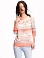 Old Navy Relaxed Striped Sweater For Women - Multi Stripe