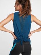 Old Navy Womens Stripe-mesh Tie-back Tank For Women Victorian Blue Size Xs