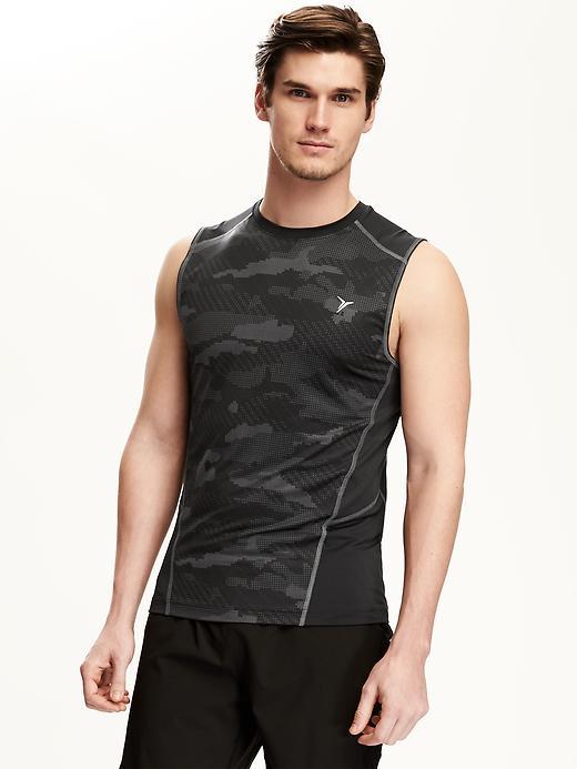 Old Navy Go Dry Mesh Trim Base Layer Muscle Top For Men - Black