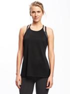 Old Navy Semi Fitted Go Dry Cool Racerback Tank For Women - Black