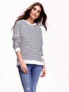 Old Navy Relaxed Drop Shoulder Hoodie - Navy Stripe