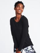 Old Navy Womens Ultra-light Mesh-back Performance Top For Women Black Size Xl
