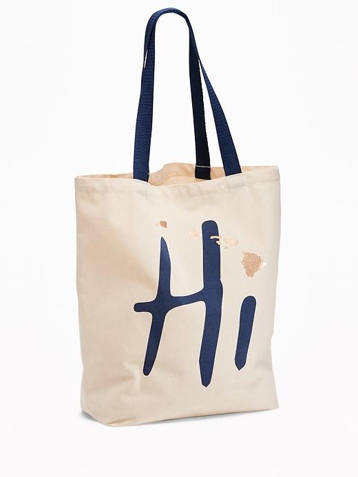 Old Navy Womens Hi Hawaii Graphic Canvas Tote For Women Happy Blue Size One Size