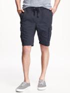 Old Navy Elasticized Waist Cargo Jogger Shorts For Men - Classic Navy