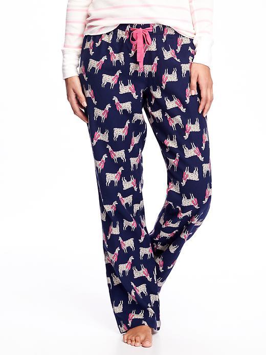 Old Navy Flannel Drawstring Sleep Pants For Women - Llama