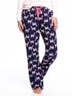 Old Navy Flannel Drawstring Sleep Pants For Women - Llama