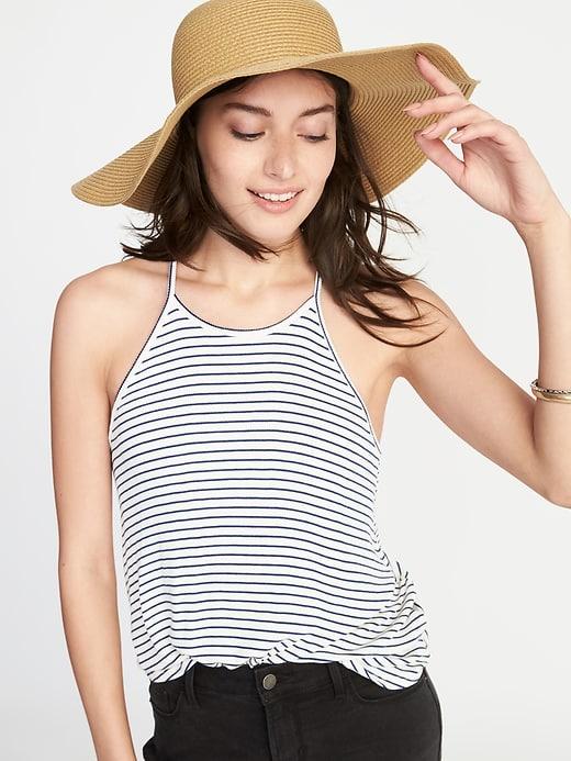 Old Navy Womens Floppy Straw Sun Hat For Women Natural White Size L/xl
