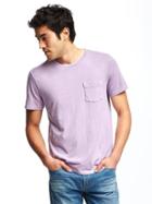 Old Navy Garment Dyed Crew Neck Tee For Men - Fresh Lilac