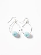 Old Navy Womens Wrapped-ball Hoop Earrings For Women Blue Multi Size One Size