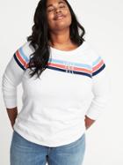 Old Navy Womens Americana Plus-size French-terry Sweatshirt Creme De La Creme Size 2x