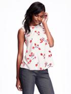 Old Navy Printed Trapeze Tank For Women - Red Signature Floral