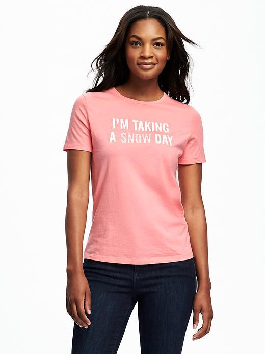 Old Navy Relaxed Graphic Tee For Women - Pink Taffy