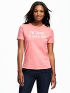 Old Navy Relaxed Graphic Tee For Women - Pink Taffy