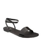 Old Navy Faux Patent Ankle Strap Sandals For Women - Black