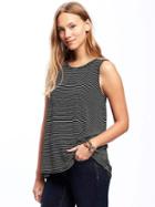 Old Navy Relaxed Tulip Back Jersey Sleeveless Top For Women - O.n. New Black Stripe