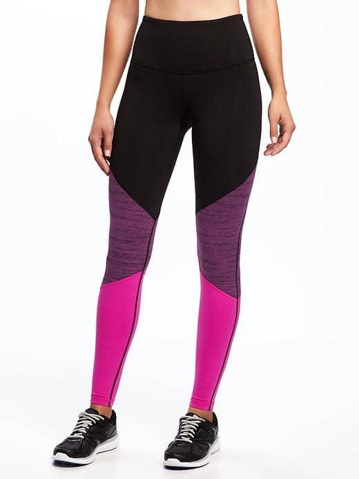 Old Navy Go Dry High Rise Color Block Compression Tights For Women - Fuchsia Leaders