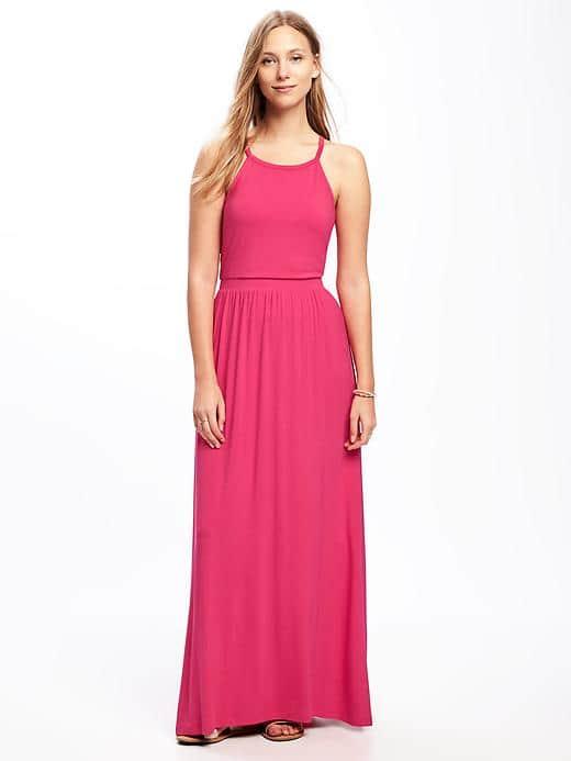 Old Navy High Neck Maxi Dress For Women - Hijinks Pinks