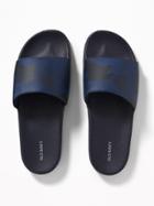 Old Navy Mens Faux-leather Slide Sandals For Men Navy Blue Size 10/11
