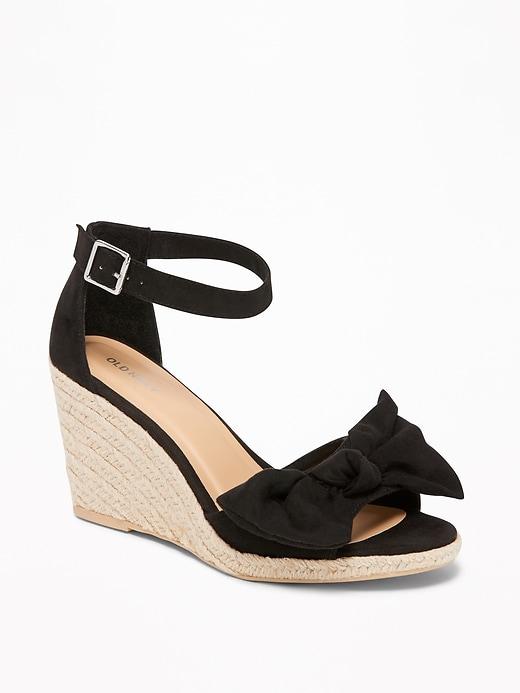 Old Navy Womens Sueded Bow-tie Espadrille Wedges For Women Blackjack Size 6