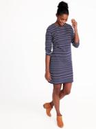 Old Navy Womens Crew-neck Jersey Tee Dress For Women Navy Stripe Size M