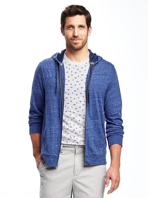 Old Navy Lightweight Full Zip Hoodie For Men - Cobalt