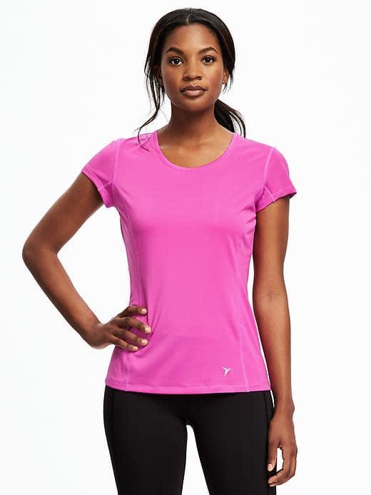 Old Navy Semi Fitted Go Dry Cool Running Tee For Women - Fuchsia Leaders