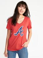 Old Navy Womens Mlb Team Graphic V-neck Tee For Women Atlanta Braves Size M