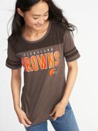 Old Navy Womens Nfl Team Sleeve-stripe Tee For Women Browns Size L