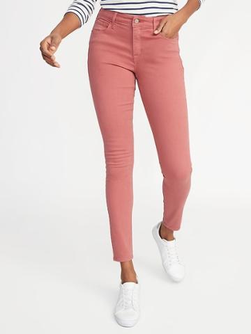 Mid-rise Pop-color Rockstar Super Skinny Jeans For Women