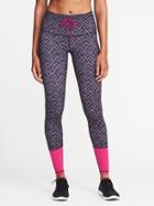 Old Navy Go Dry High Rise Color Block Compression Leggings For Women - Pink Herringbone