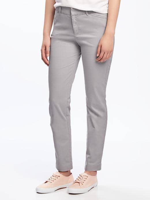 Old Navy Mid Rise Pixie Chinos For Women - Gray Goods